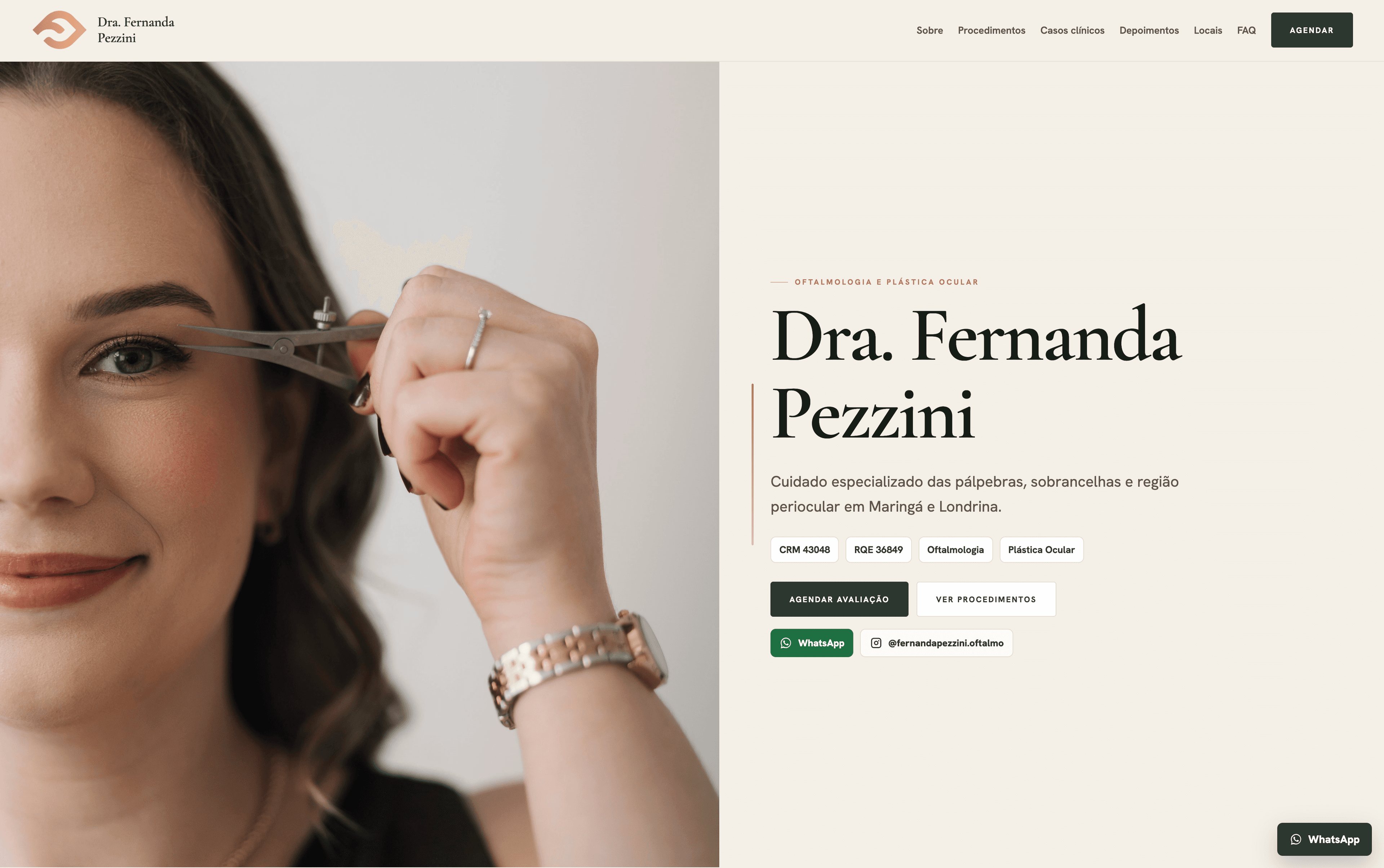 Site da Dra. Fernanda Pezzini — Oftalmologia e Plástica Ocular